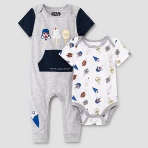 Happy Threads Star Wars Popsicle Theme 2 Piece Set Short Sleeve Bodysuit